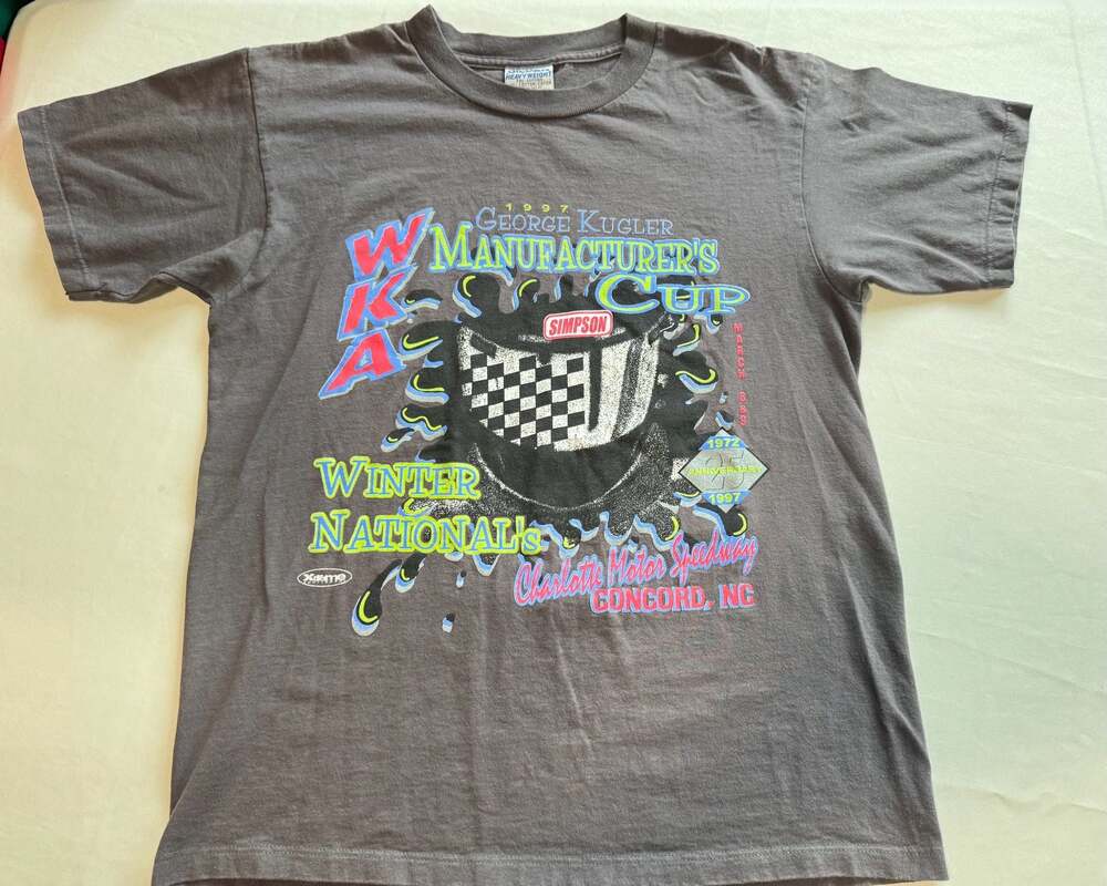 Vintage 1997 WKA Manufacturers Cup Racing Tee Medium Charlotte Speedway USA